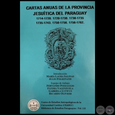 CARTAS ANUAS DE LA PROVINCIA JESUÍTICA DEL PARAGUAY - Introducción: MARÍA LAURA SALINAS - Volumen 112 - Año